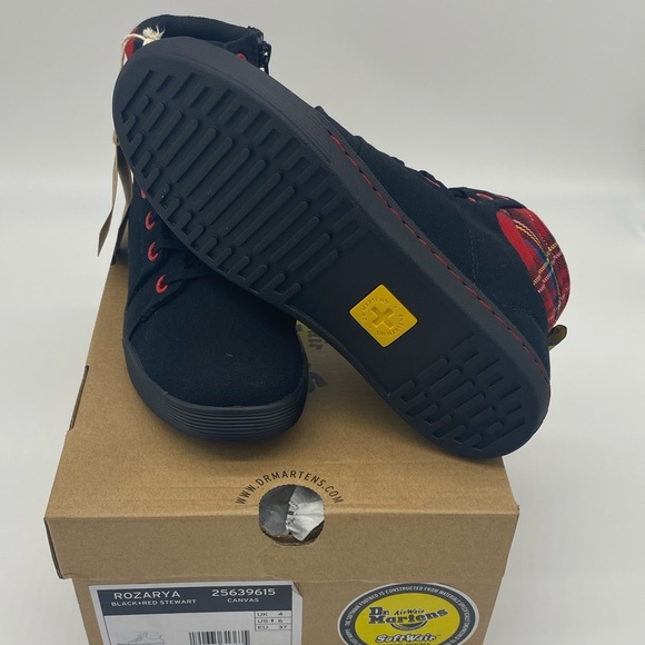 ROZARYA WOMEN'S CANVAS BOOTS Black + Red Stewart - Picture 11 of 16